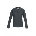 Long Sleeve Crew Pique Polo Top (Charcoal)