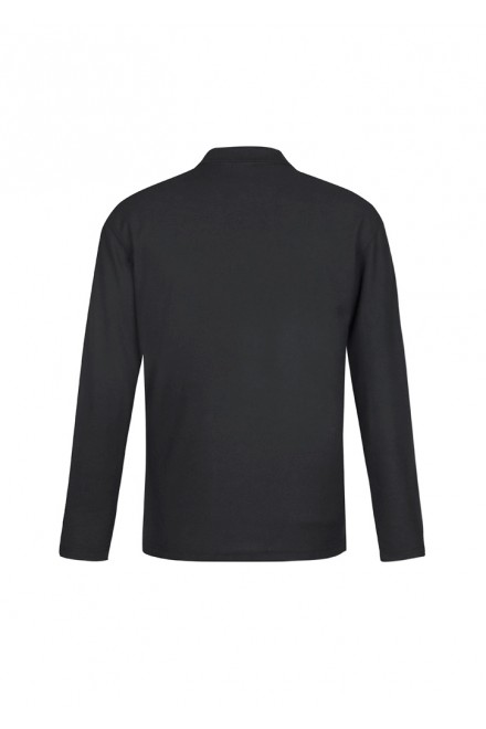 Long Sleeve Crew Pique Polo Top (Charcoal)