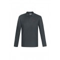 Long Sleeve Crew Pique Polo Top (Charcoal)