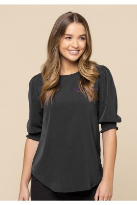 Lola 3/4 Sleeve Soft Top (Black)